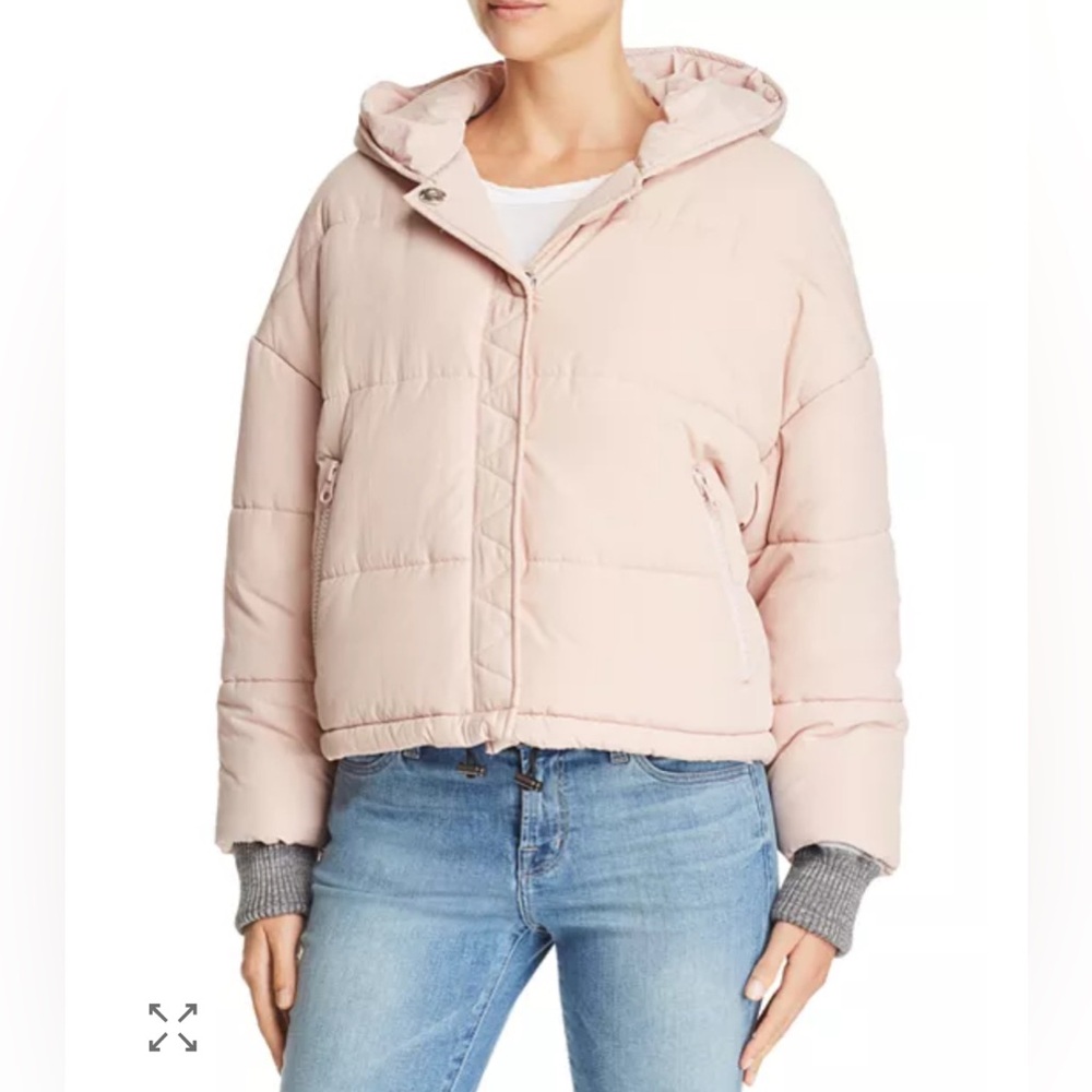 Splendid Light Pink Hooded Puffer Jacket